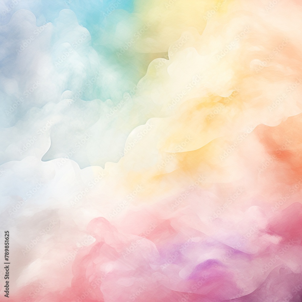 Rainbow  Faint rainbow, soft watercolor style, white , soft color