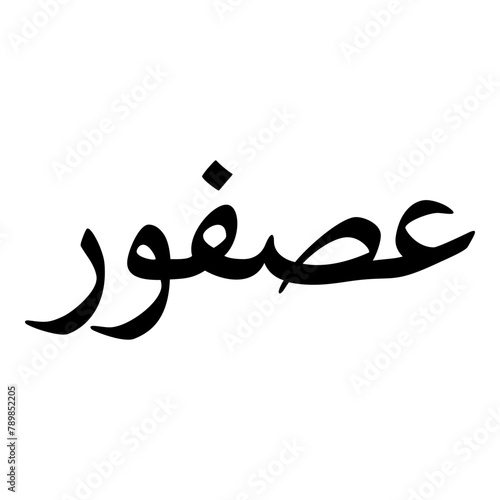 Asfour Muslim Girls Name Naskh Font Arabic Calligraphy photo