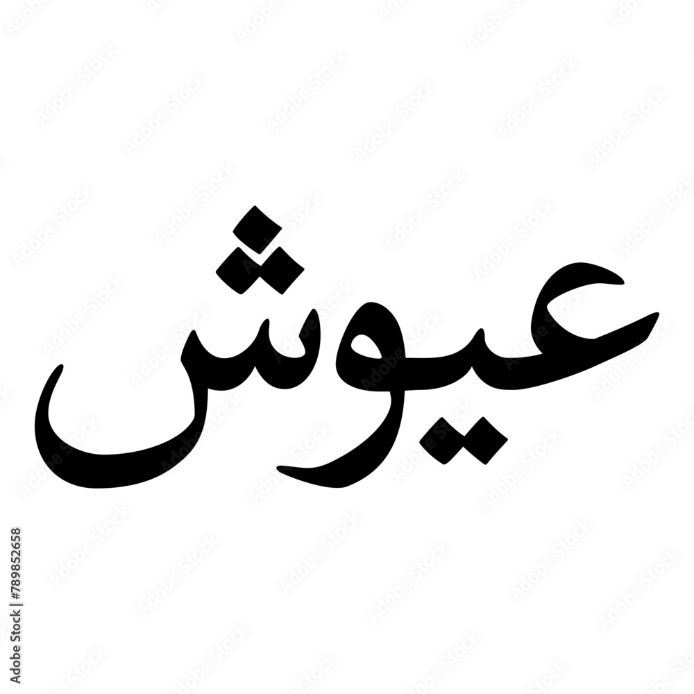 Ayoosh Muslim Girls Name Naskh Font Arabic Calligraphy Ayoosh Muslim Girls Name Naskh Font Arabic Calligraphy