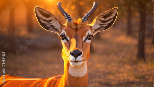 close up of a male impala photo