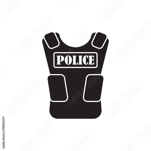 Bulletproof Police icon flat design vector