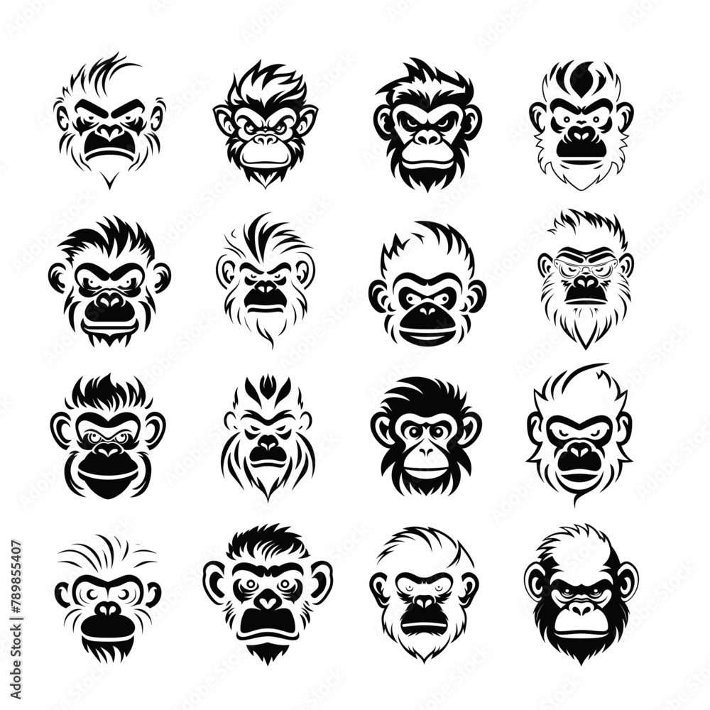 Monkey Head Illustration Monkey Face with Glasses,Angry Gorilla Illustration
Monkey Head Illustration Monkey Face with Glasses,Angry Gorilla Illustration