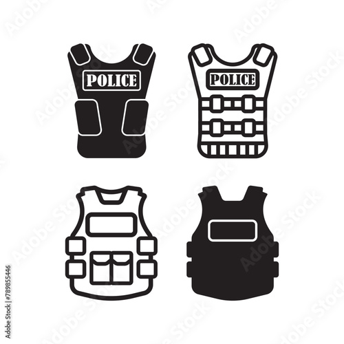 Bulletproof Police icon flat design vector
