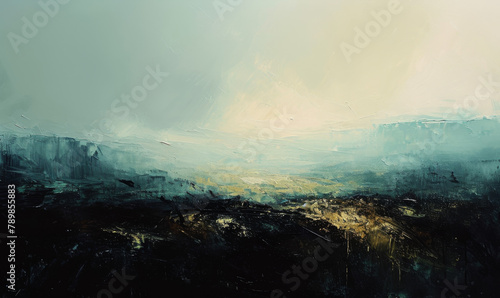 Tempestuous Seas  Abstract Acrylic Painting of a Stormy Ocean