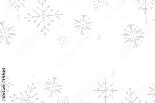 Snowflake frame png, transparent Christmas background, winter holidays illustration