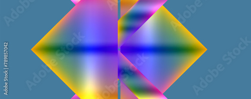 A vibrant computergenerated image featuring a rainbowcolored triangle on an azure background, showcasing colorfulness, symmetry, and an electric blue pattern