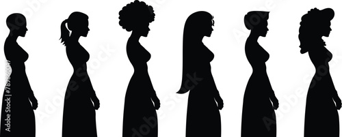 Silhouette of a women hair style.
