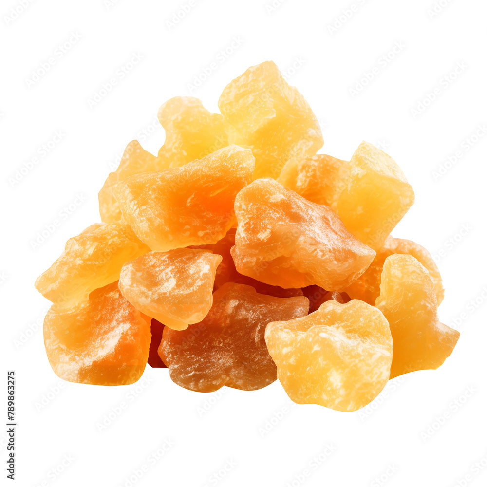 Yummy Candied Ginger Isolated On White Background Yummy Candied Ginger Isolated On White Background