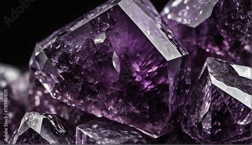 shiny purple amethyst gemstone crystal close-up texture background from Generative AI