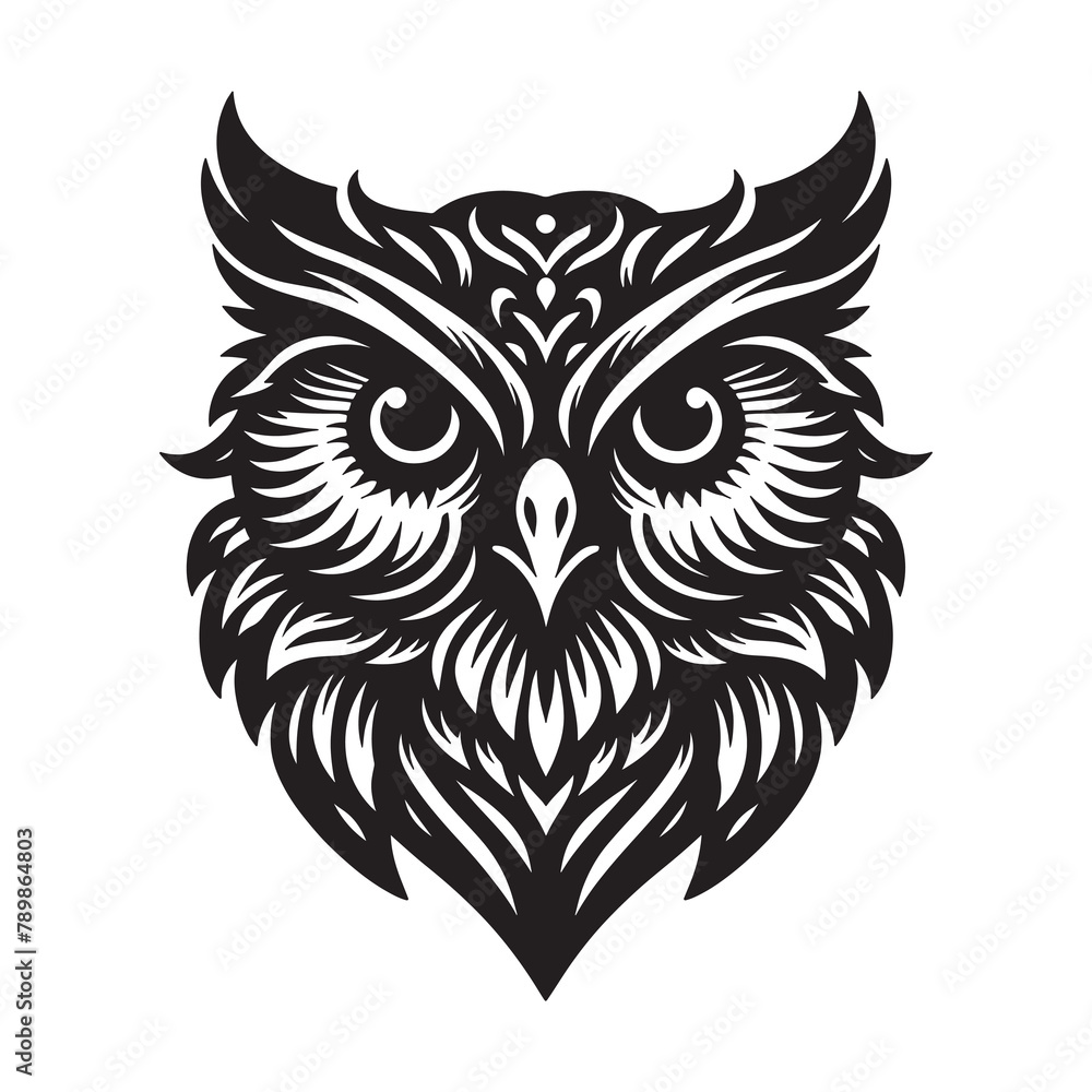 owl with heart illustration