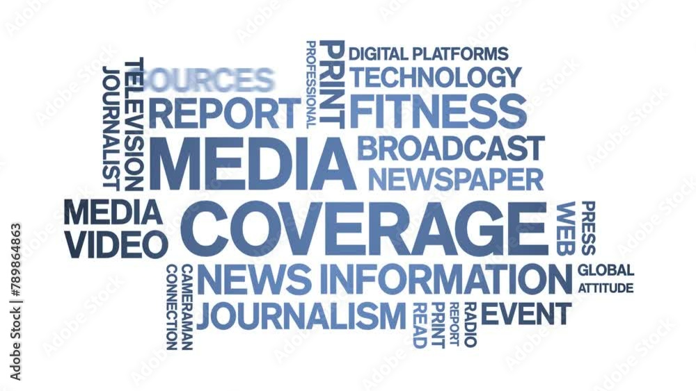 Animation Media Coverage Media Coverage animated word cloud;text design animation tag kinetic ...