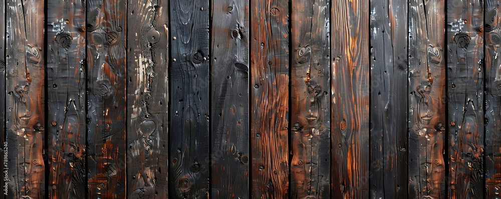 Fototapeta premium Dark old rustic wooden texture timber background. generative ai