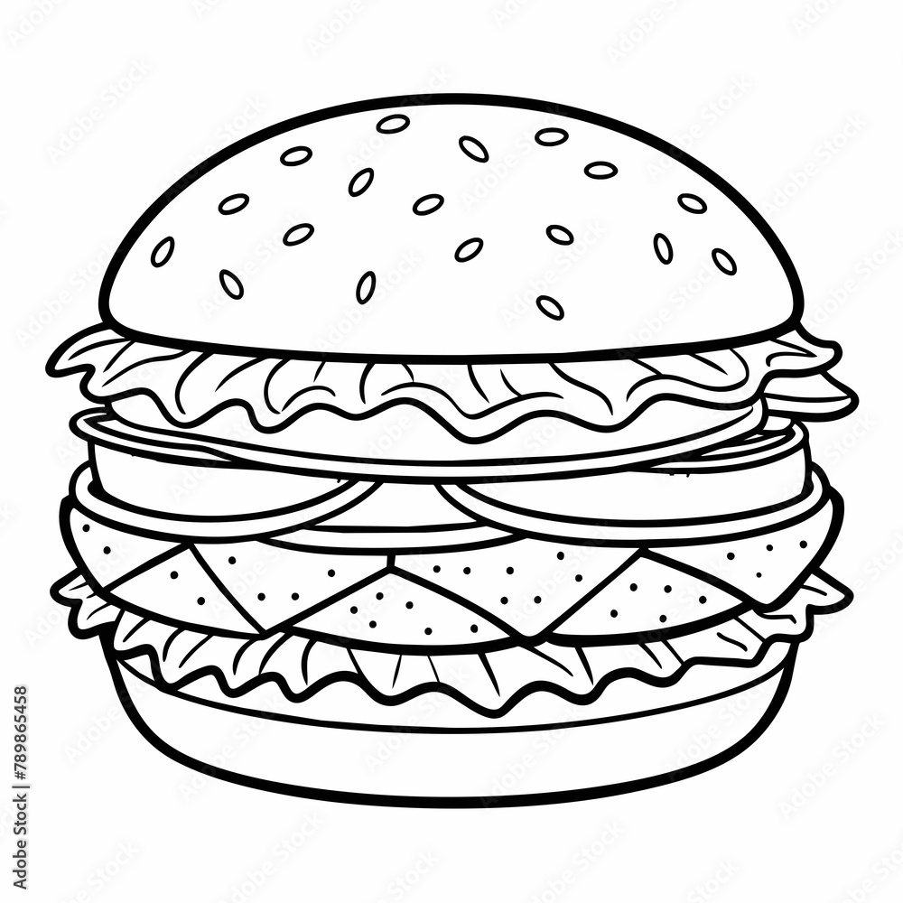 Hamburger on a white background Vector Illustration Hamburger on a white background Vector Illustration