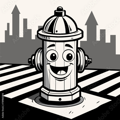 Black and white illustration of a lamp Vector Illustration 