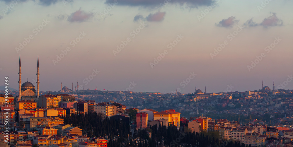 Fototapeta premium Aerial view of Haliç and mosque