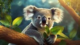 Nature's Grace: Koala Feasting in 4K