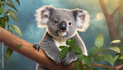 Koala Serenity: Tree-Top Dining (4K Wallpaper)