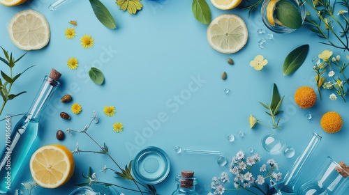 Clean and uncluttered backgrounds featuring spring cleaning items, evoking a tranquil atmosphere