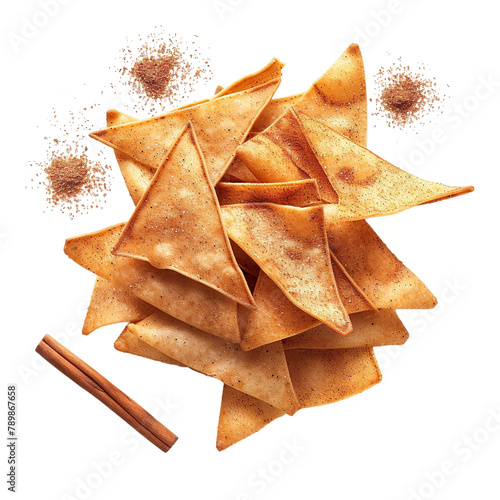 Crispy Cankuzo Cinnamon Cassava Crisps Isolated On White Background  photo