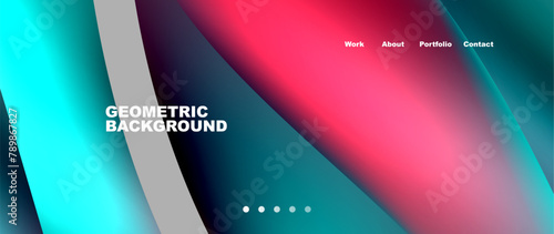 The geometric background features a gradient of pink and electric blue, enhancing the overall aesthetics for your personal computer or laptop display device