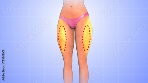 Medical animation for reducing thigh fat
