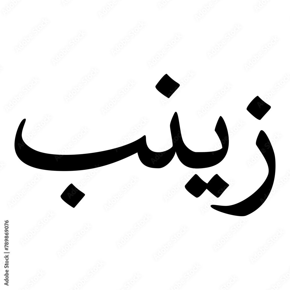 Zainab Muslim Girls Name Naskh Font Arabic Calligraphy Zainab Muslim Girls Name Naskh Font Arabic Calligraphy