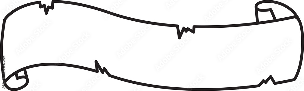Fototapeta premium Old Scroll Document Line Art