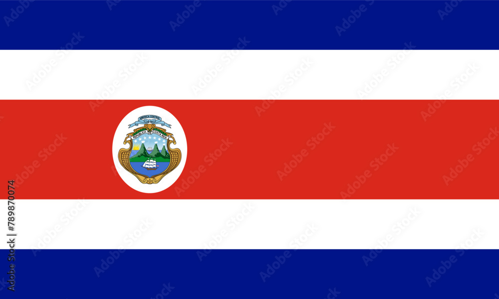 National Costa Rica flag. Vector illustration National Costa Rica flag. Vector illustration