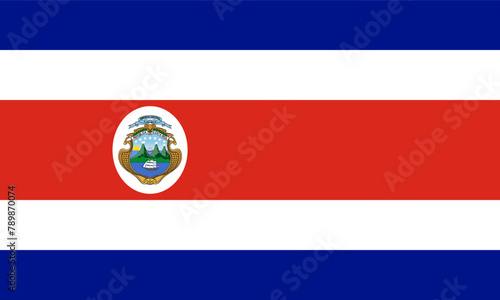 National Costa Rica flag. Vector illustration photo