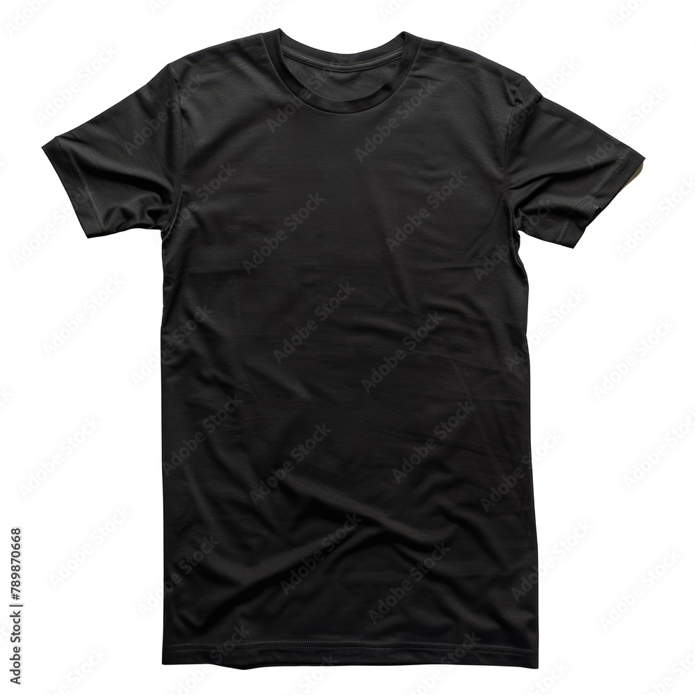 Black t-shirt isolated on transparent background. Black t-shirt isolated on transparent background.