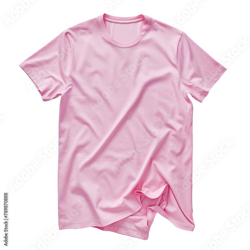 Pink t-shirt isolated on transparent background. 