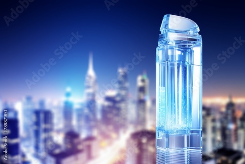 Illustration of a modern sparkling water dispenser for high-quality design in a contemporary setting photo