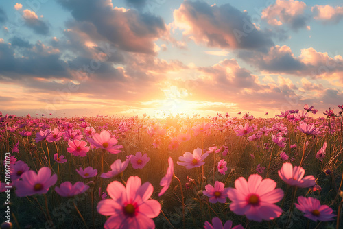 sunset in the field flower