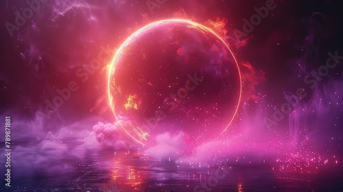 Fantasy planet in space  computer generated abstract background  3D rendering