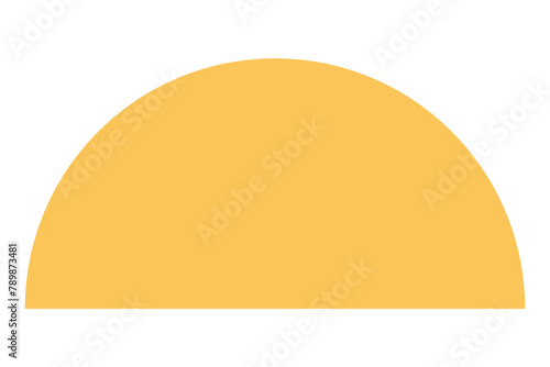 Yellow semicircle png sticker, flat geometric graphic photo