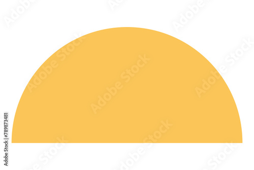 Yellow semicircle png sticker, flat geometric graphic