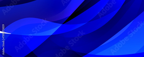 A close up of a vibrant abstract background in shades of blue and black with flowing waves  symmetrical patterns  and hints of electric blue and magenta petals