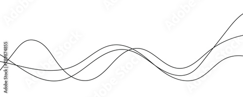 Wave lines vector illustration. Curve wave seamless pattern. Line art striped graphic template. 