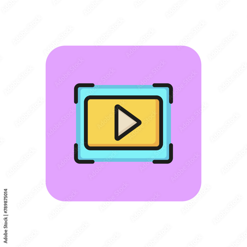 Icon of focus finder. Launching, record, filming. Interface concept. Can be used for topics like multimedia, navigation, video Icon of focus finder. Launching, record, filming. Interface concept. Can be used for topics like multimedia, navigation, video