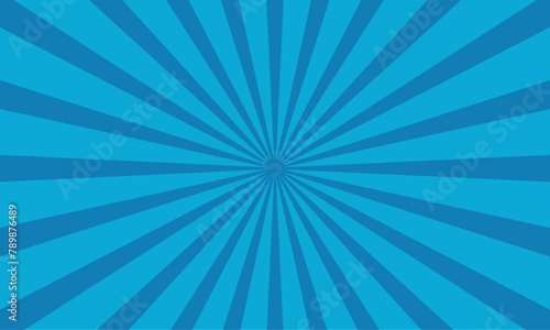 Blue sunburst background. Vector Illustration