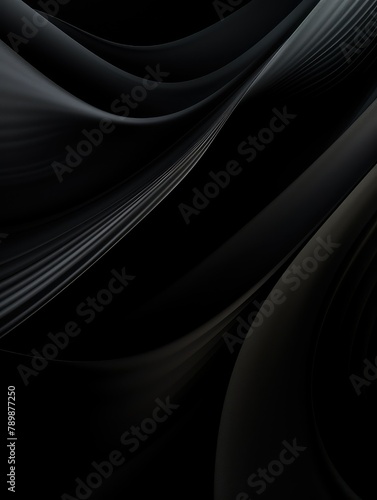 Black and grey smooth wavy shapes on a black background.