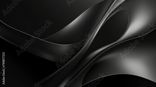Black and silver smooth flowing shapes.