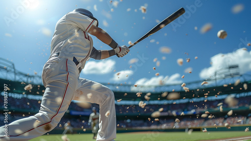 baseball game man profile hit the baseball exciting sports