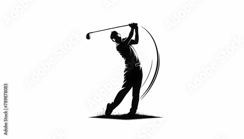 black golfer picture white background