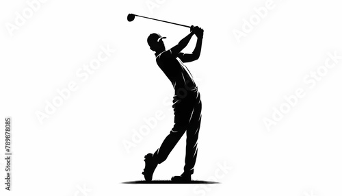 Wallpaper Mural black golfer picture white background Torontodigital.ca