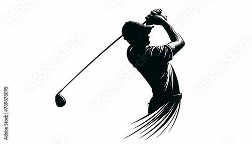 Wallpaper Mural black golfer picture white background Torontodigital.ca
