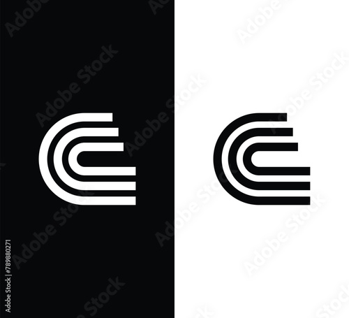 Initial letter C logo design. CCC logo icon illustration