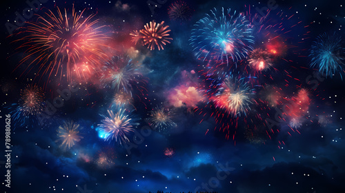 Fireworks background for celebration  holiday celebration concept