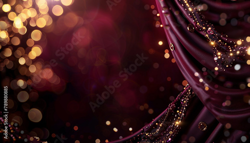 A rich burgundy and onyx abstract backdrop, with bokeh lights that echo the grandeur of a royal court with jewels and tapestries. The atmosphere is luxurious and deep. photo