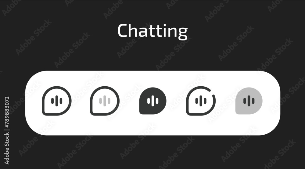 Chatting icons in 5 different styles as vector Chatting icons in 5 different styles as vector